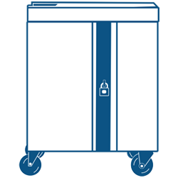 Bretford_Cube_Cart_Drawing_Blue