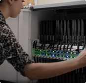 Woman operating JAR system