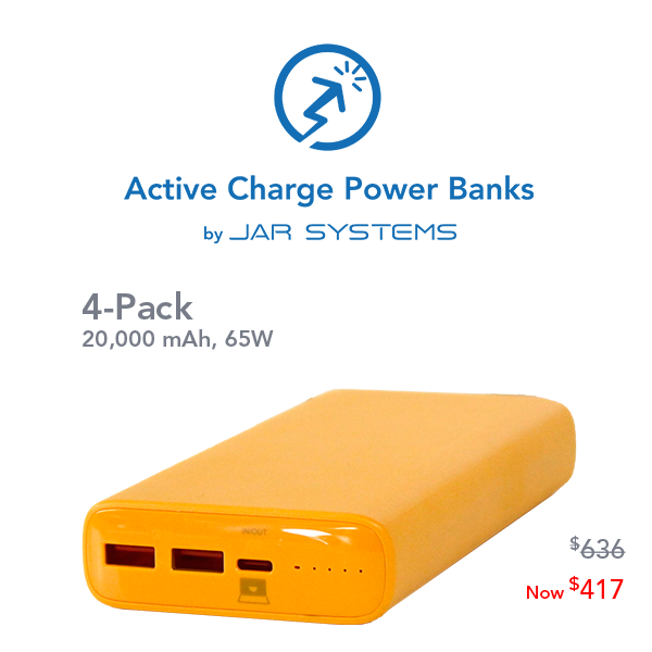 Active Charge Power Banks by JAR Systems