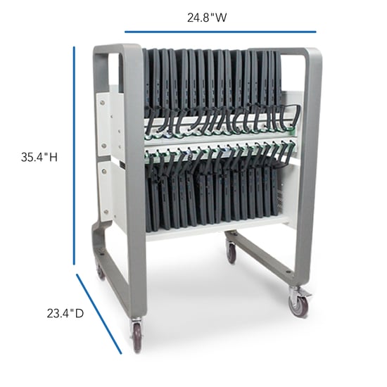Elevate Air Open USB-C Charging Cart Dimensions