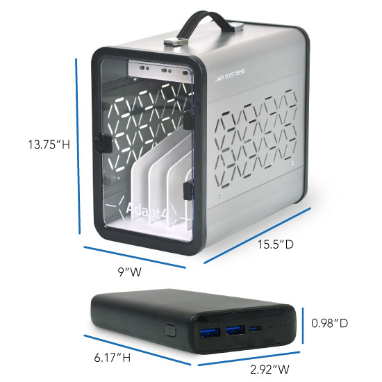 Dimensiones de la estación de carga USB-C Adapt4