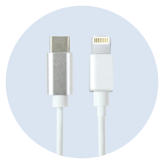 USB-C to lightning tip Cables