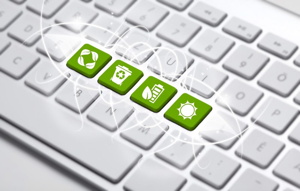 Teclado ECO, concepto de reciclaje ecológico