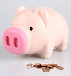 Piggy Bank with Coins