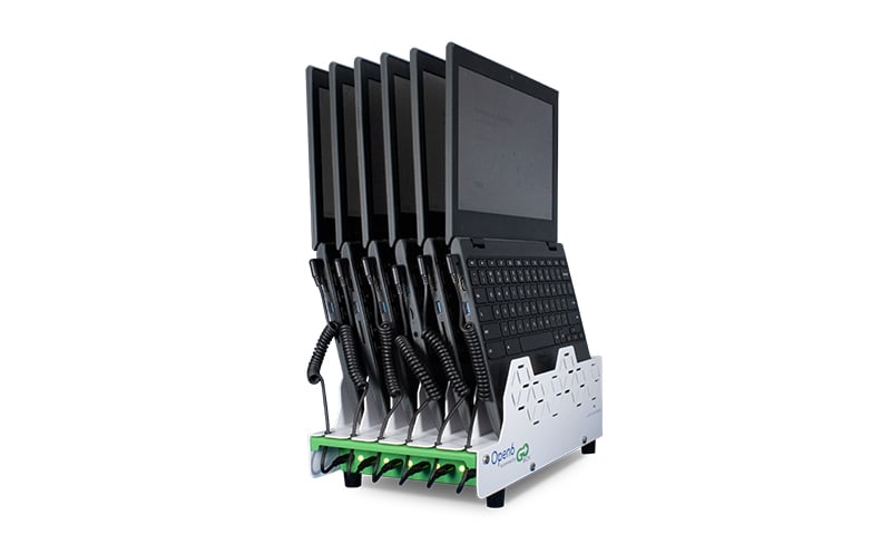 Open6 Charging Station Automated by Go-Box, Loaded with Chromebooks