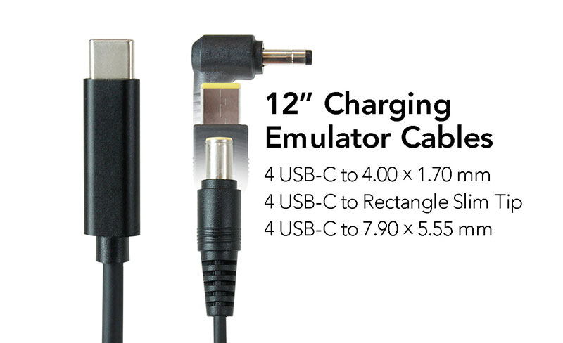 Cables emuladores USB-C (tres paq. de 4)